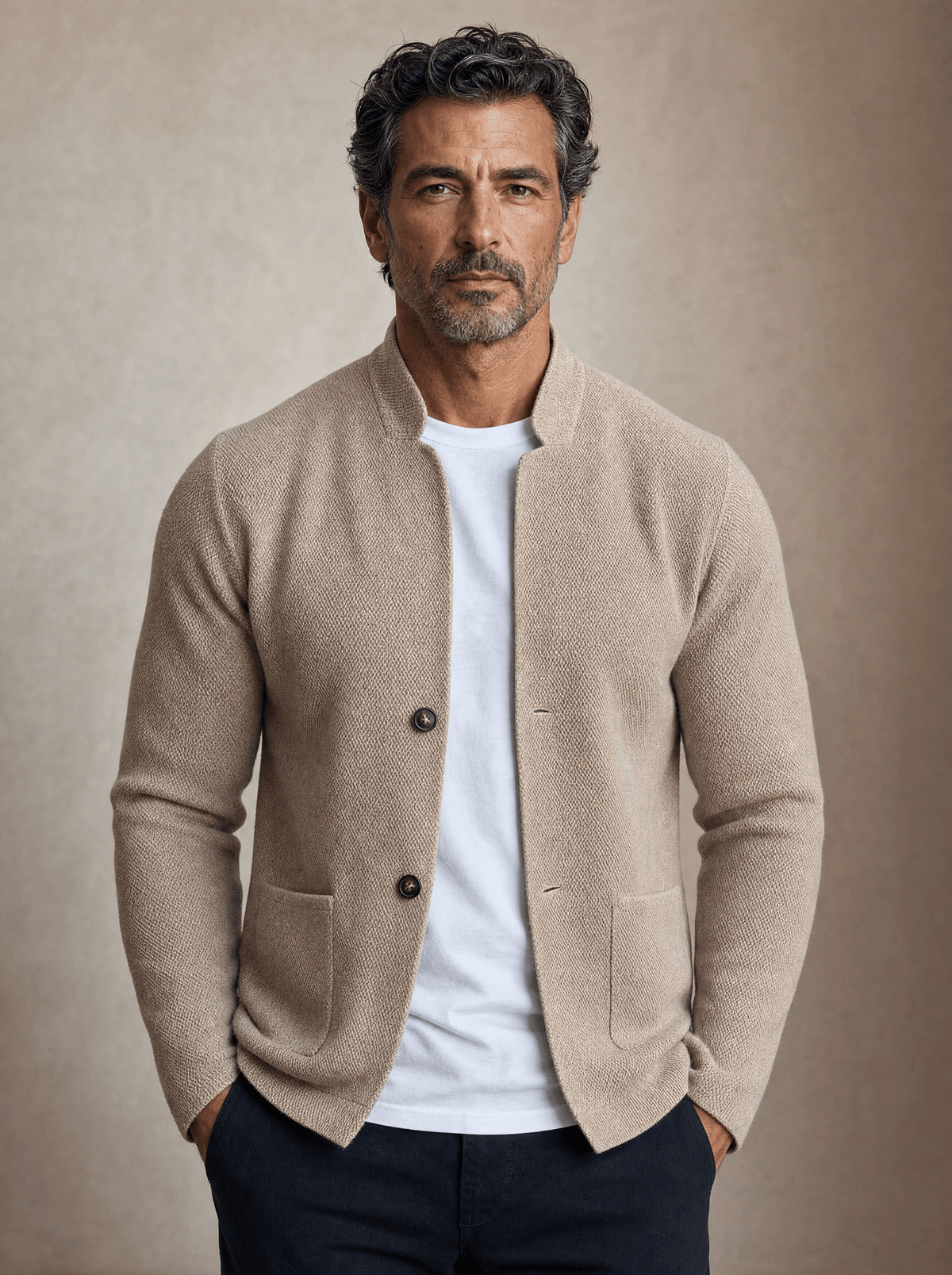 Premium Stickad Herr Blazer