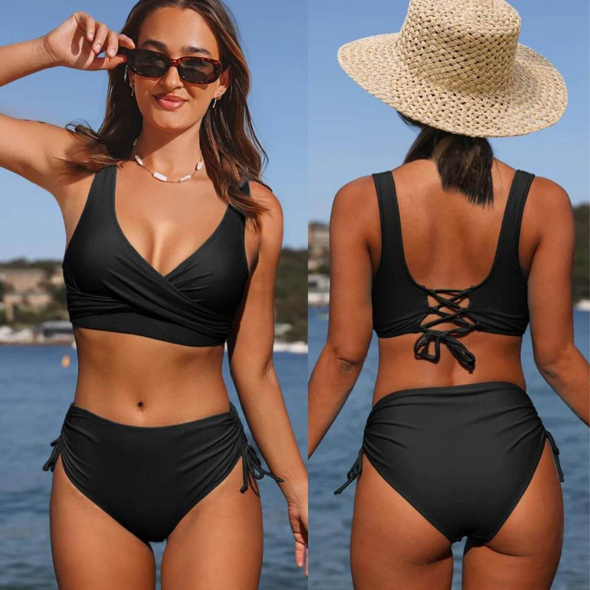 Elin – Sportig Sommarbikini med Dragsko