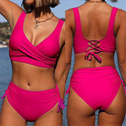 Elin – Sportig Sommarbikini med Dragsko