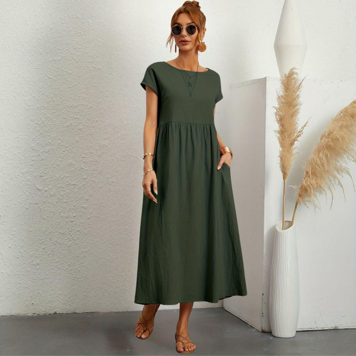 Ellie™- Andningsbar Linneklänning för Enkel Elegans