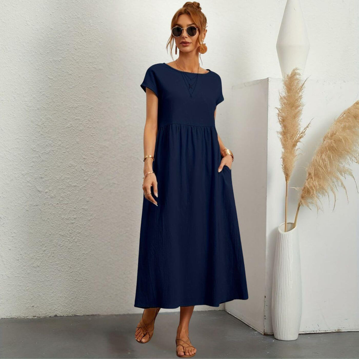 Ellie™- Andningsbar Linneklänning för Enkel Elegans