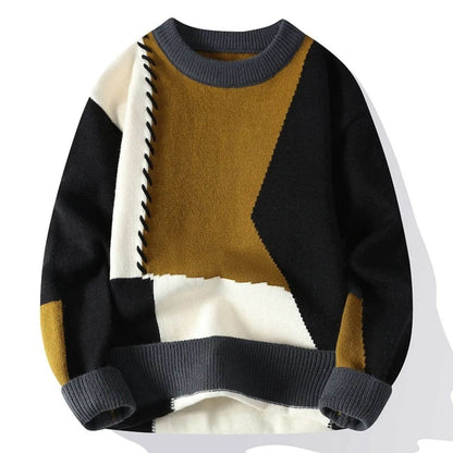 Enzo – Snygg Premium Tröja med Patchwork