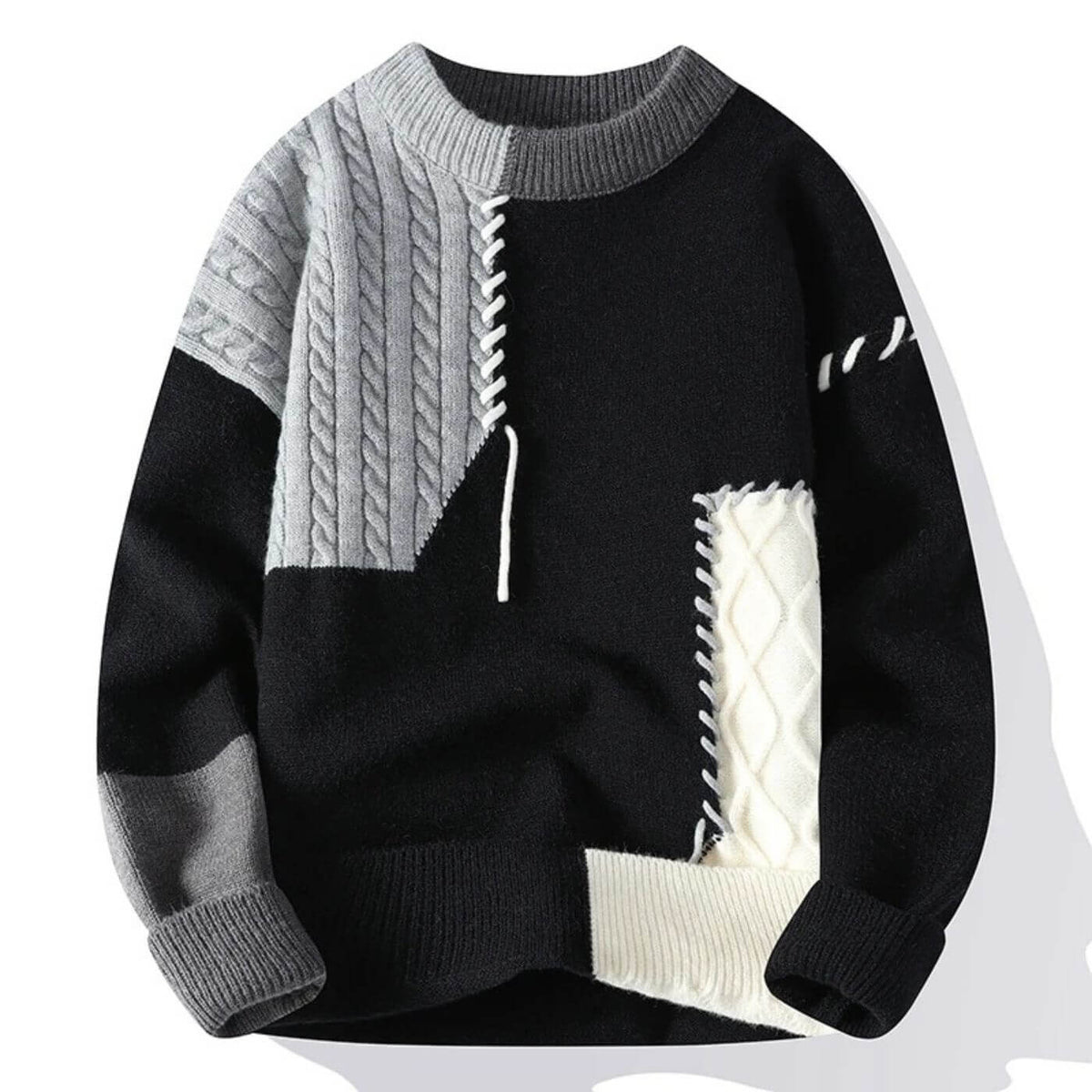 Enzo – Snygg Premium Tröja med Patchwork