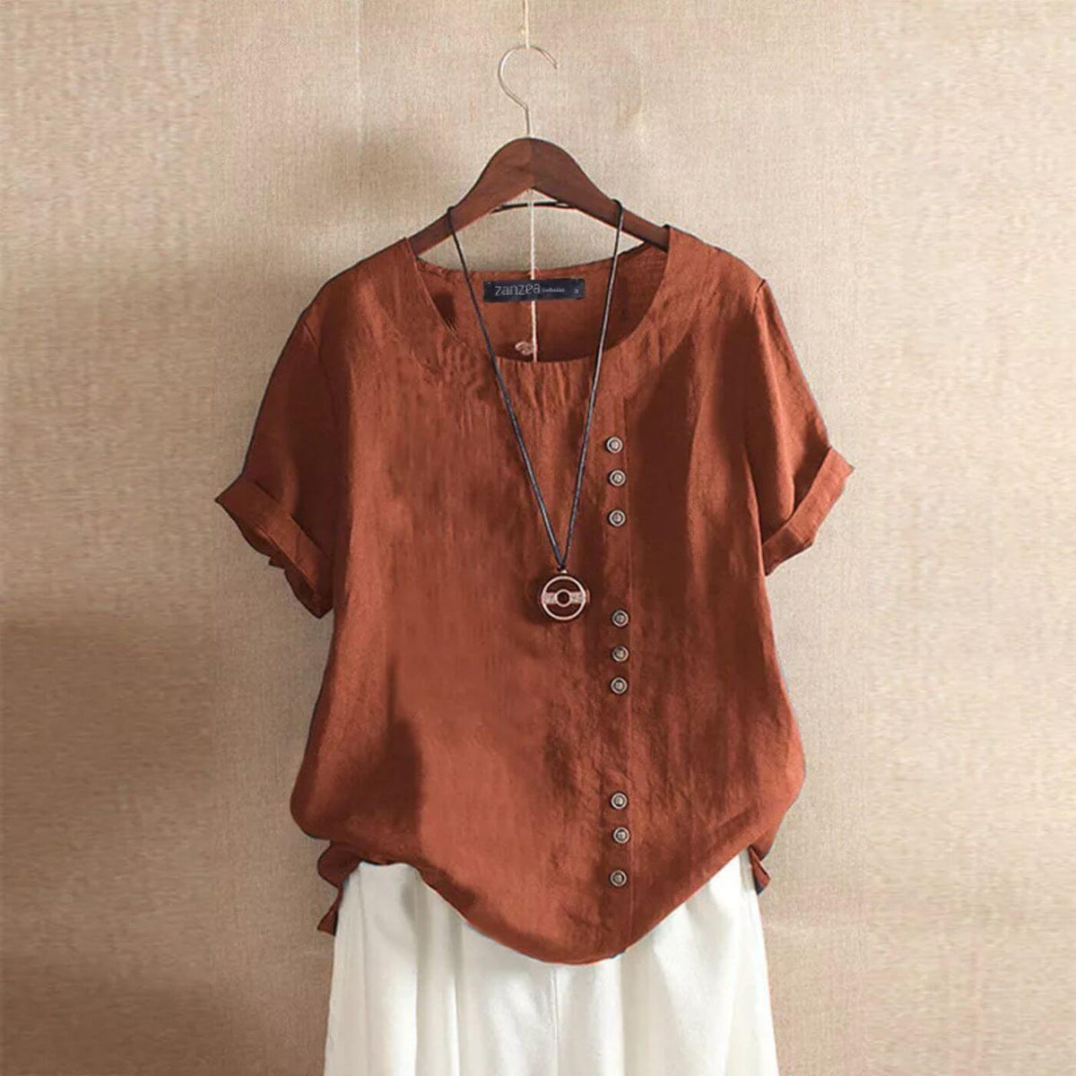 Leila™ – Rundhalsad Chalisblus