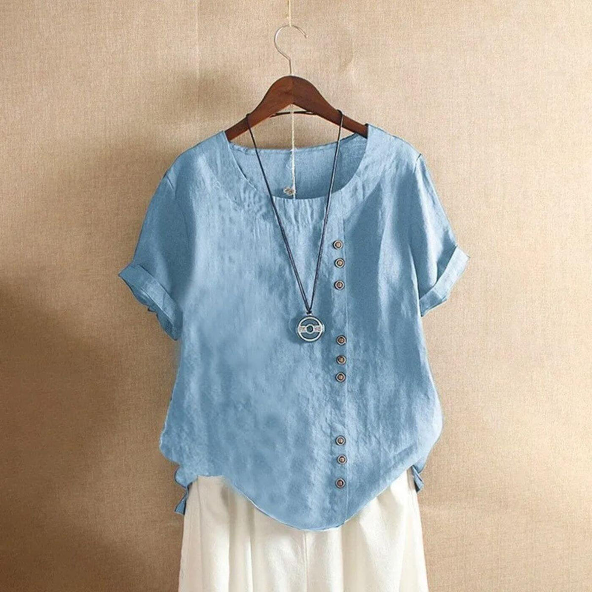 Leila™ – Rundhalsad Chalisblus