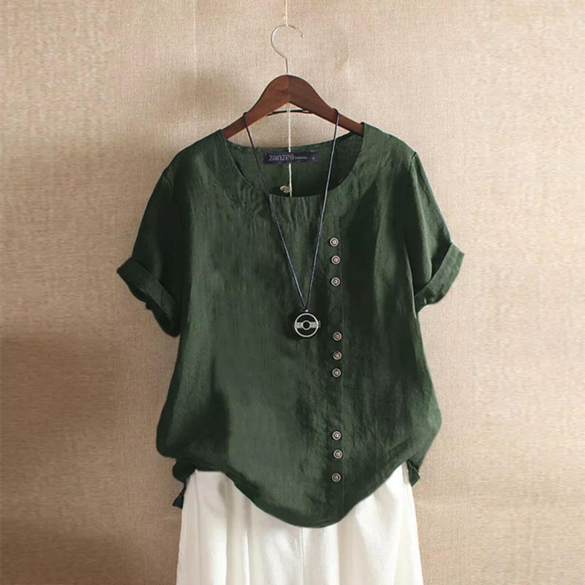 Leila™ – Rundhalsad Chalisblus