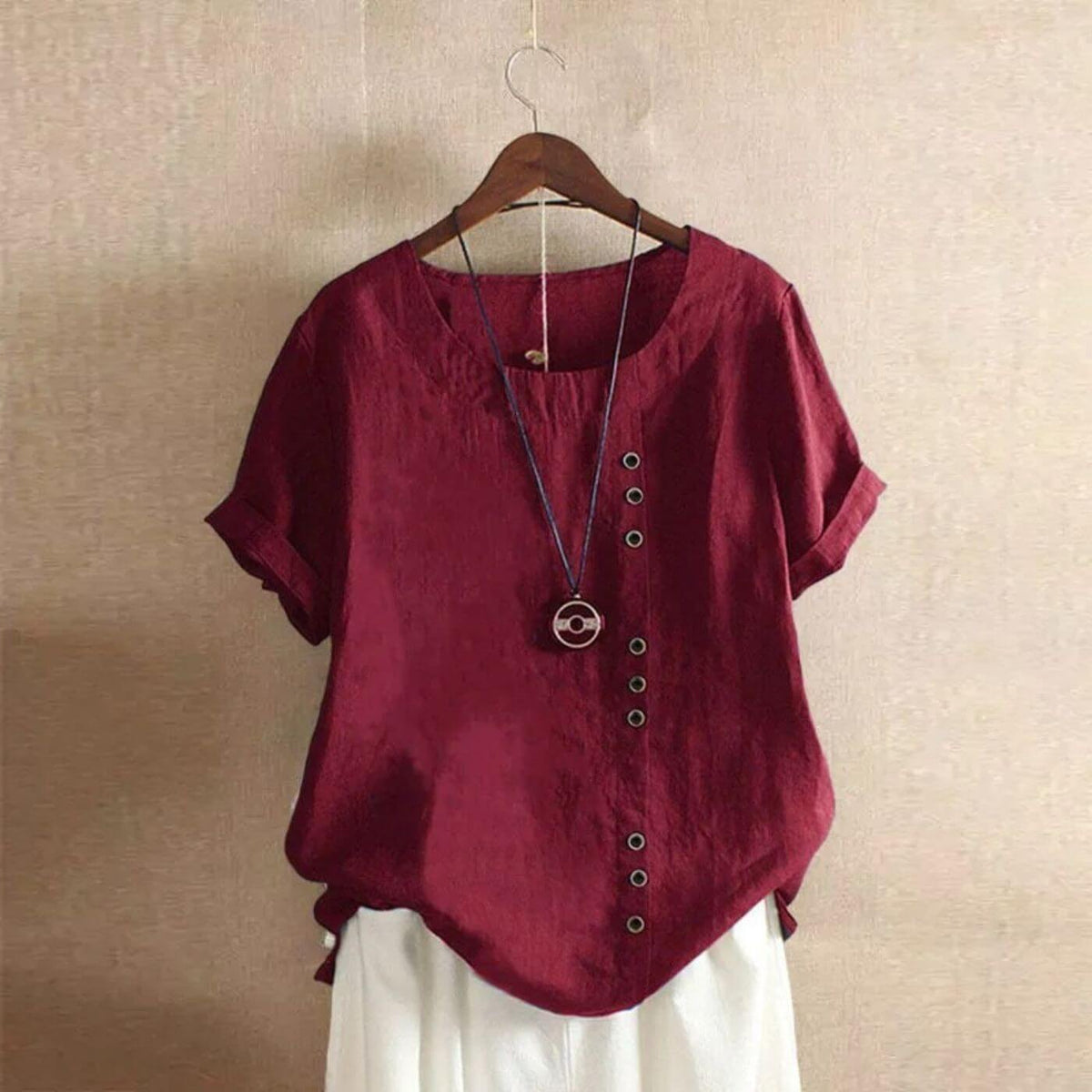 Leila™ – Rundhalsad Chalisblus